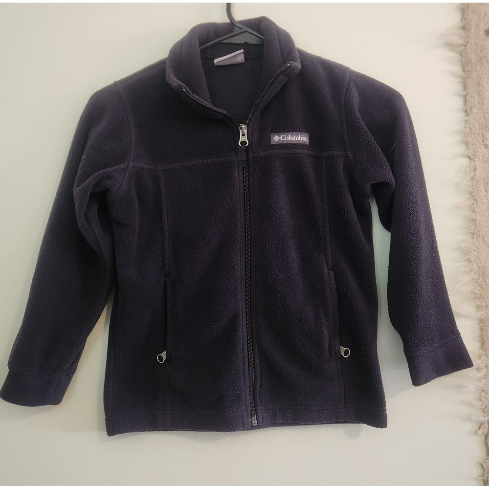 Columbia Youth Long Sleeve Full Zip Up Fleece Jacket Black Size XS Zip Pockets